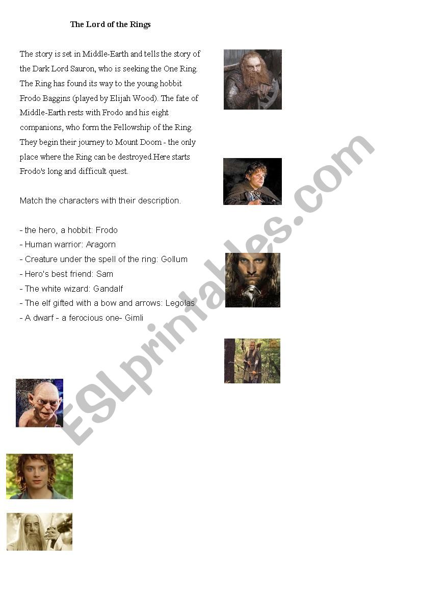 THE LORD OF THE RINGS SUMMARY & CHARACTERS