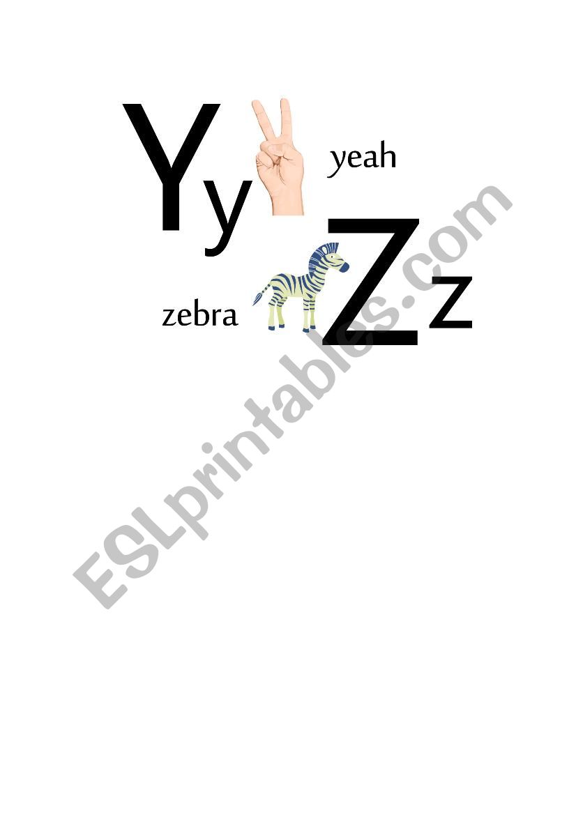 alphabet(y-z) worksheet