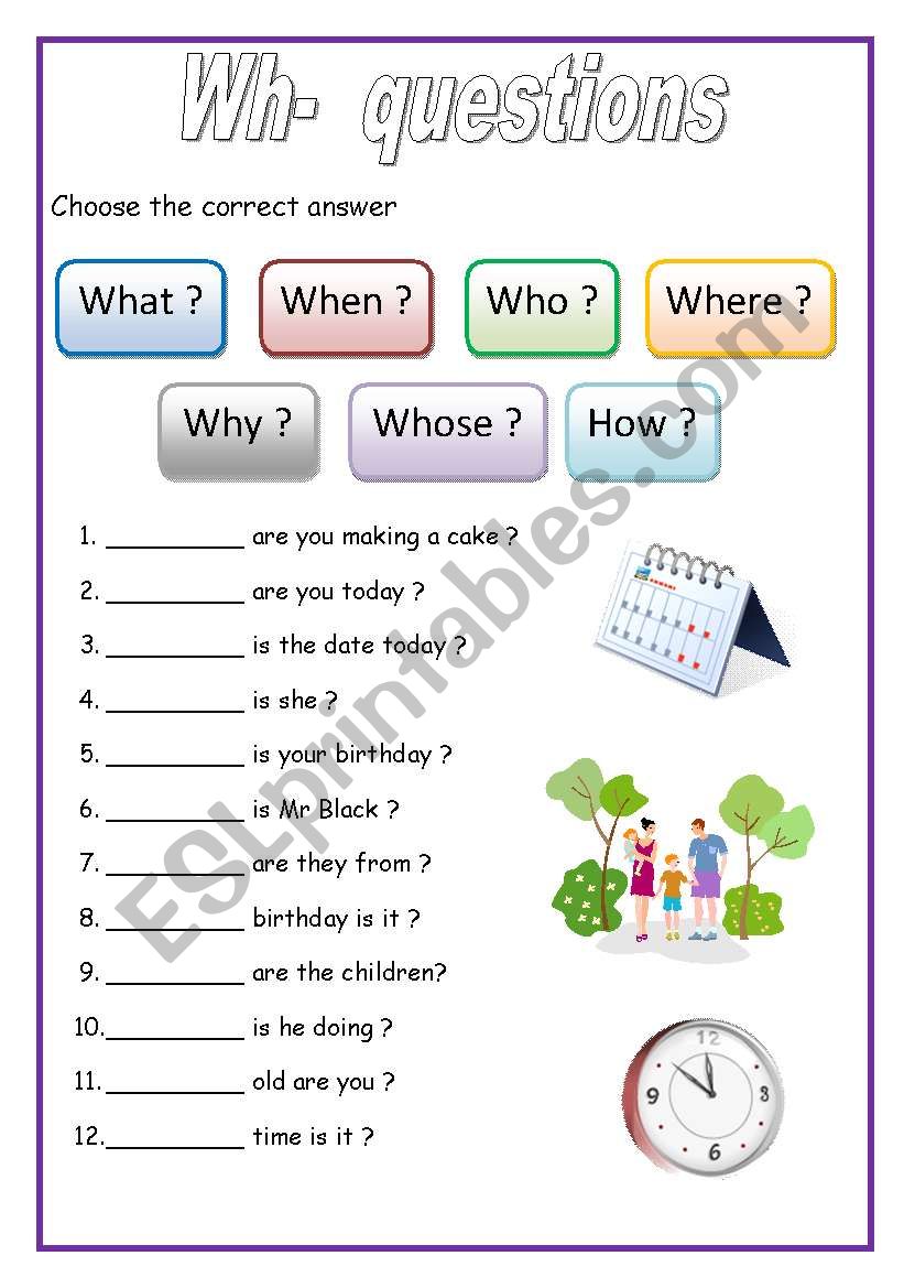 WH Questions English For Beginners ESL Worksheet By Lucak F 