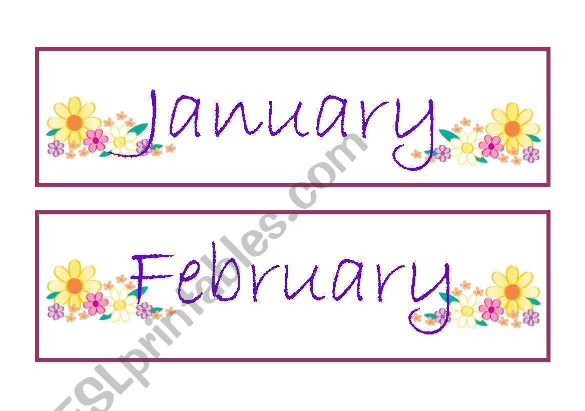 Months of the year. worksheet