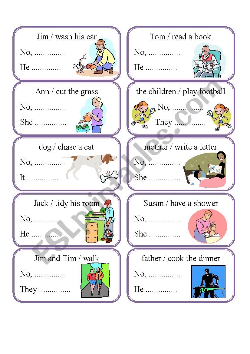 SPEAKING CARDS - PRESENT CONTINUOUS