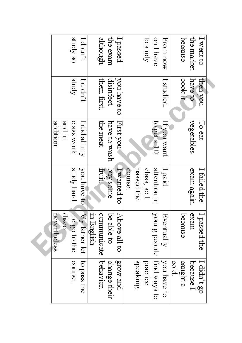 Connectors Dominoes worksheet