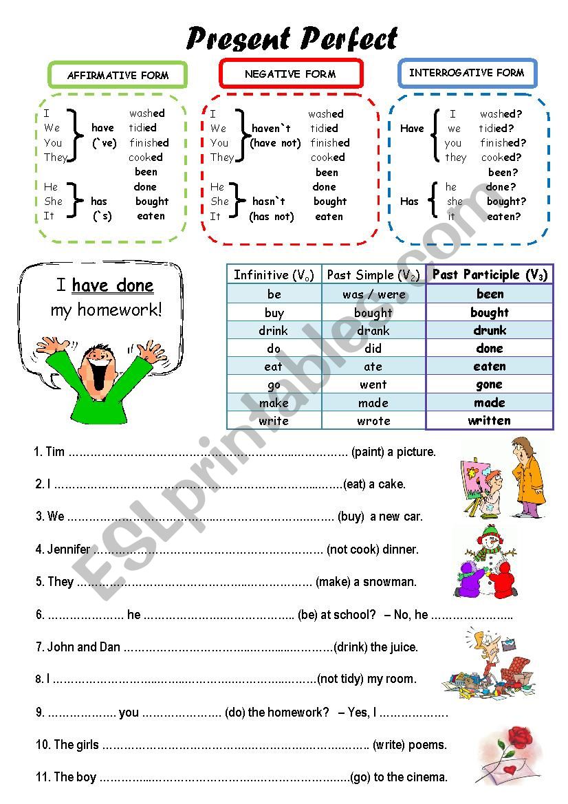 Present Perfect for beginners worksheet