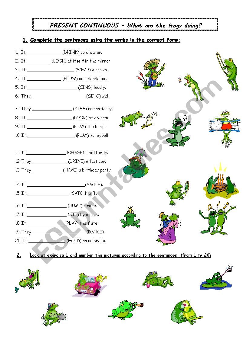 Present Continuous worksheet