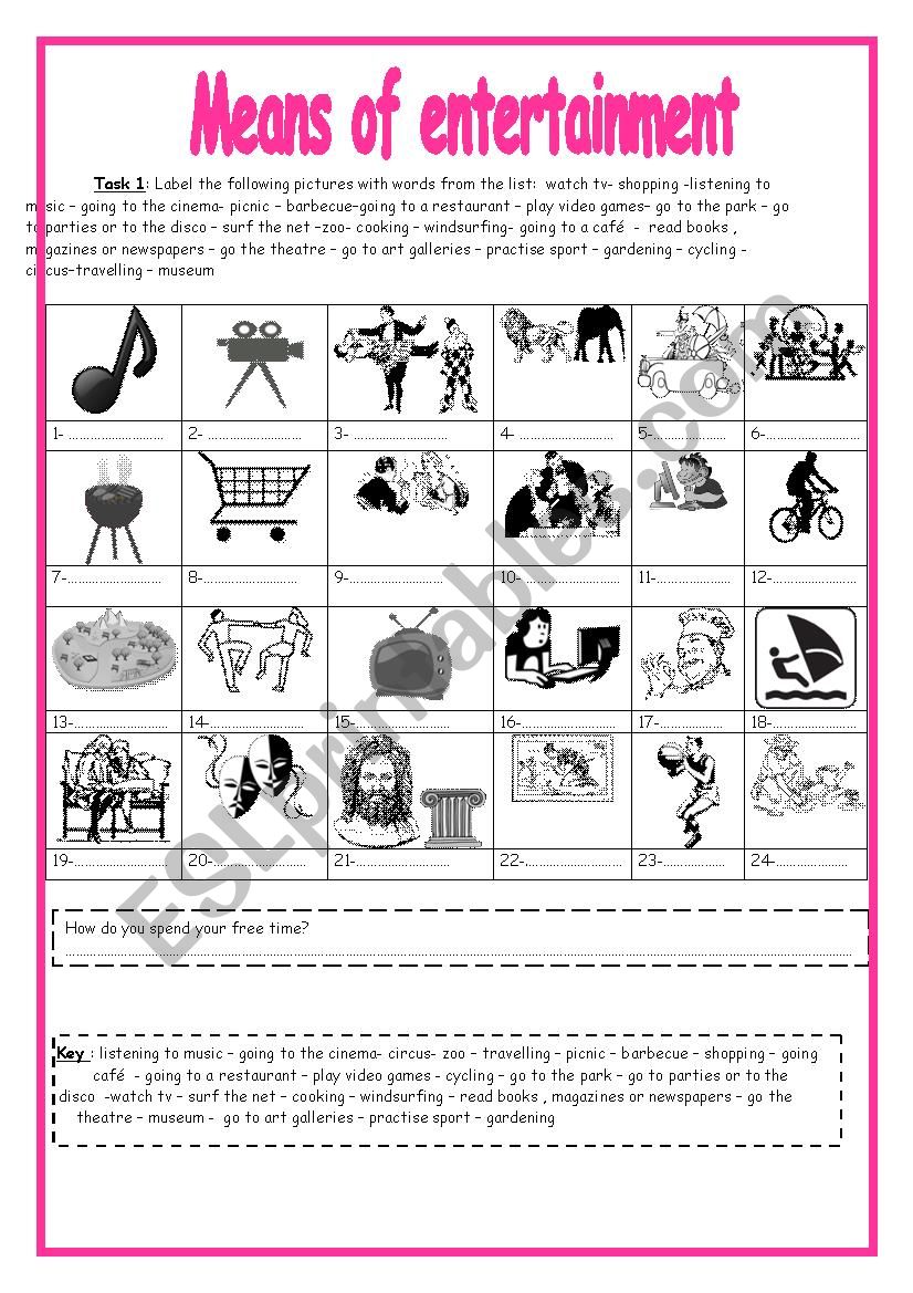 9th form module 5 Lesson 1 Means of entertainment + key 