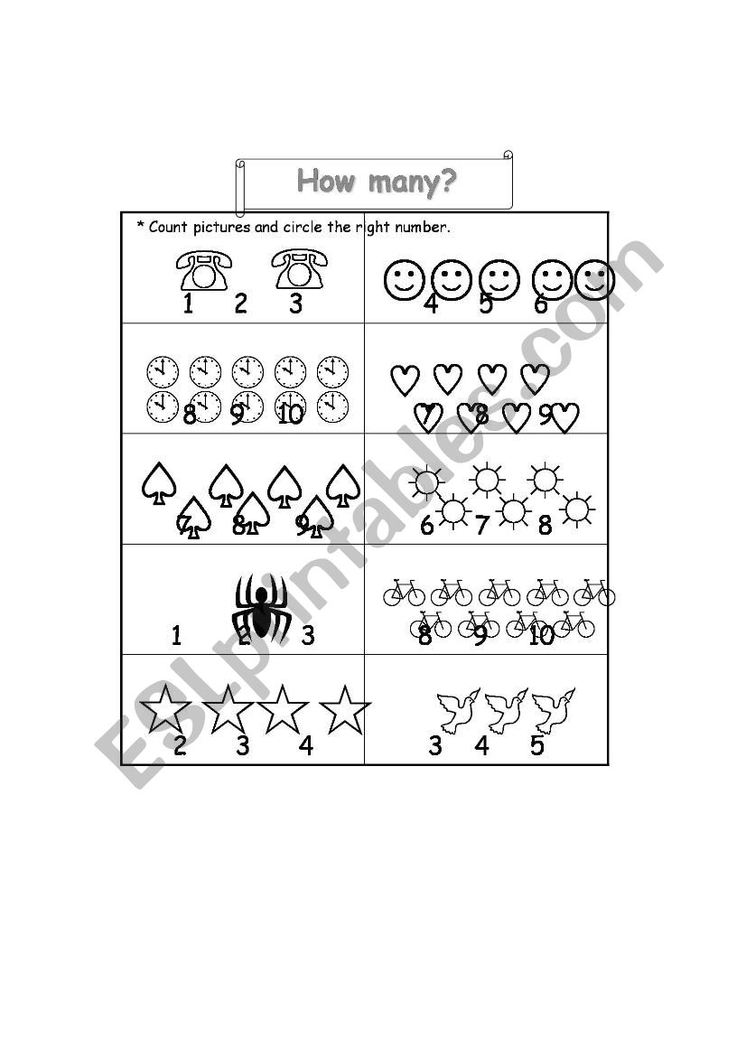 Counting  worksheet worksheet