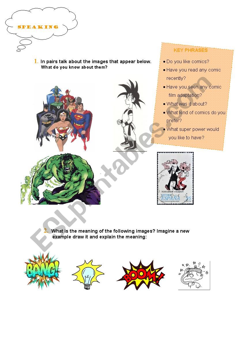 superheroes worksheet