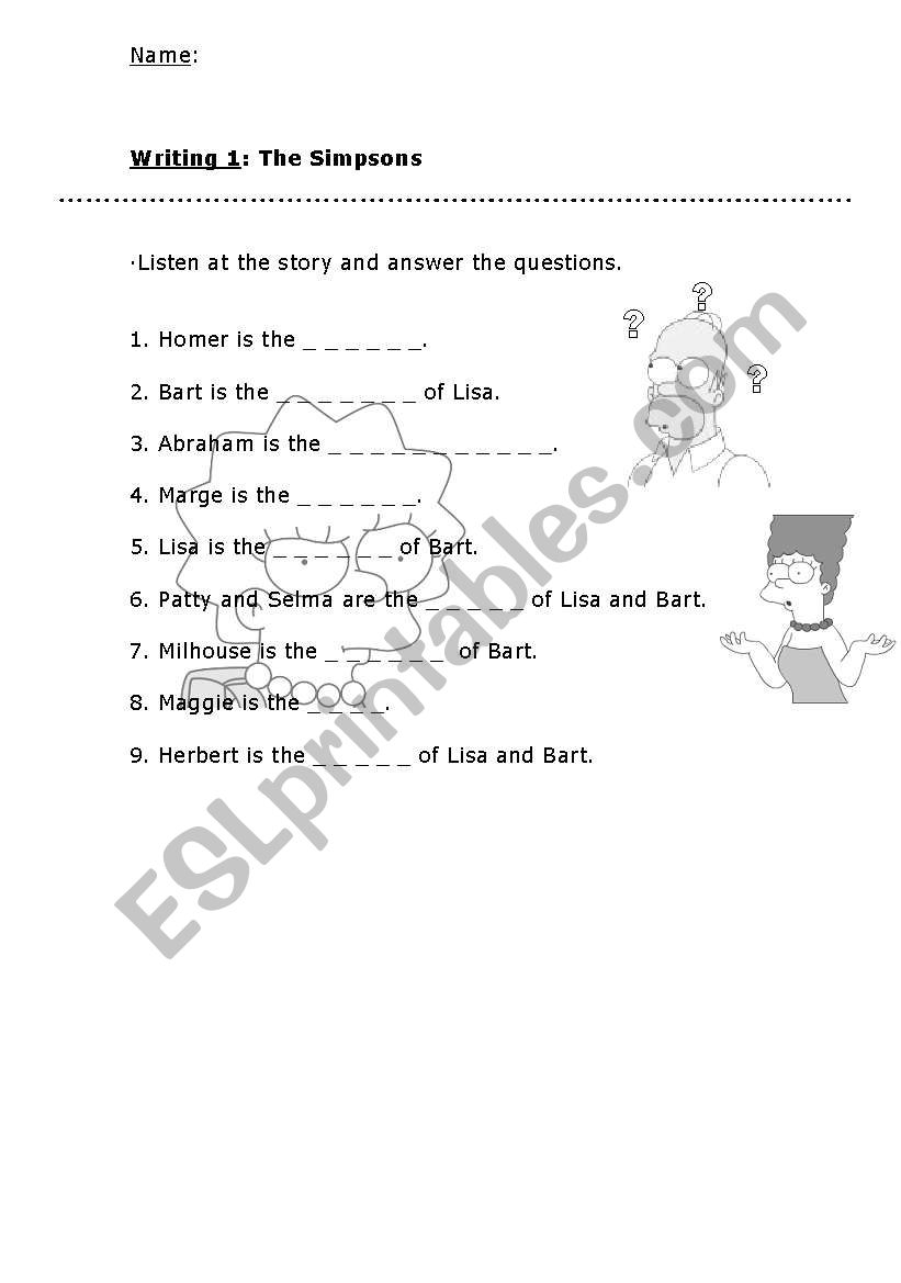 Family members  worksheet