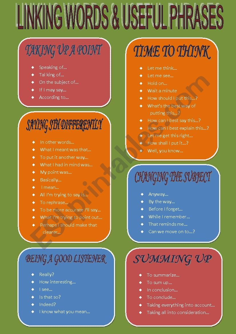 Useful phrases for speaking +BW