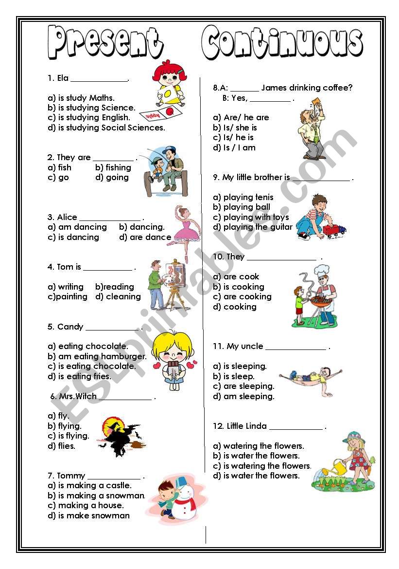 PRESENT CONTINUOUS worksheet