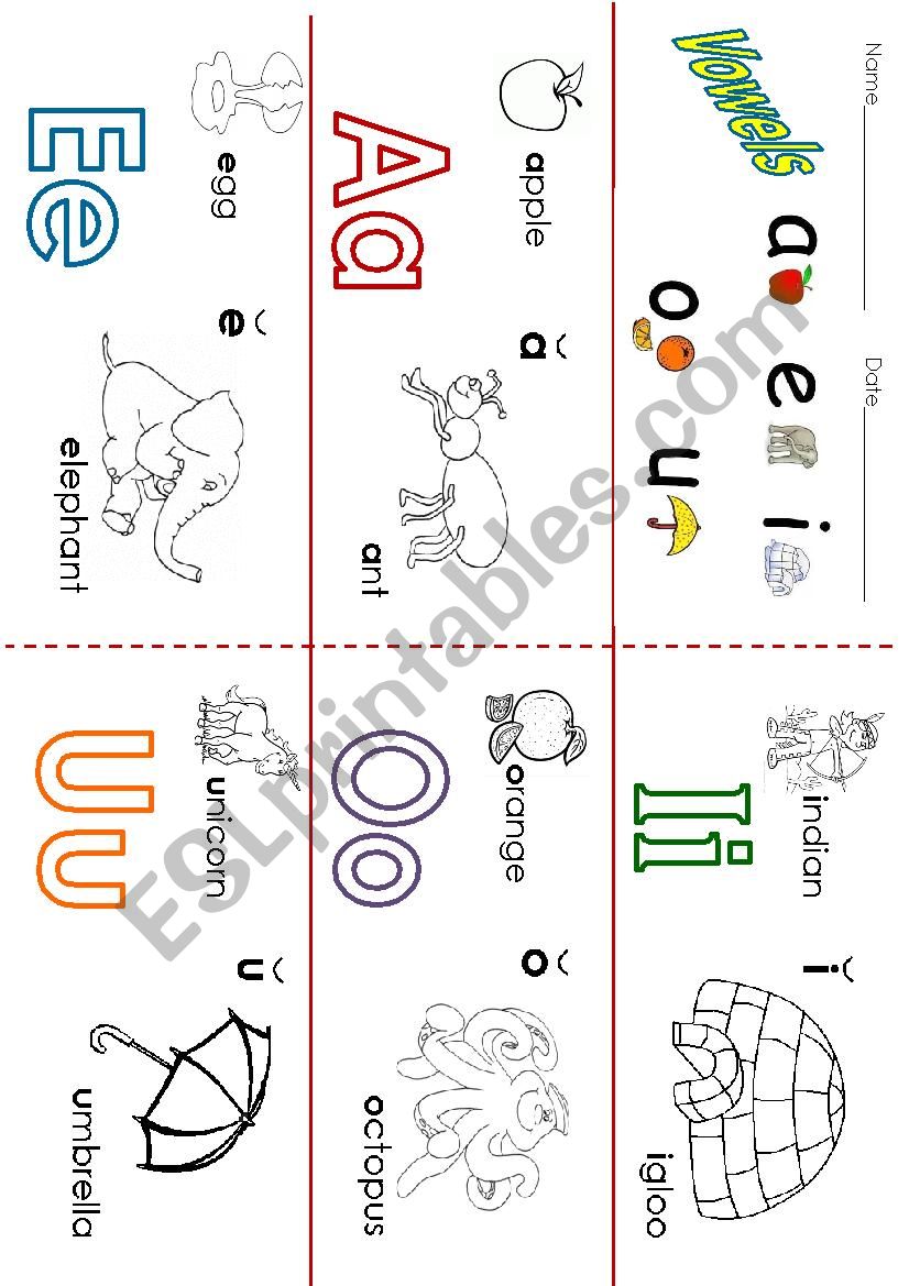 Vowels worksheet