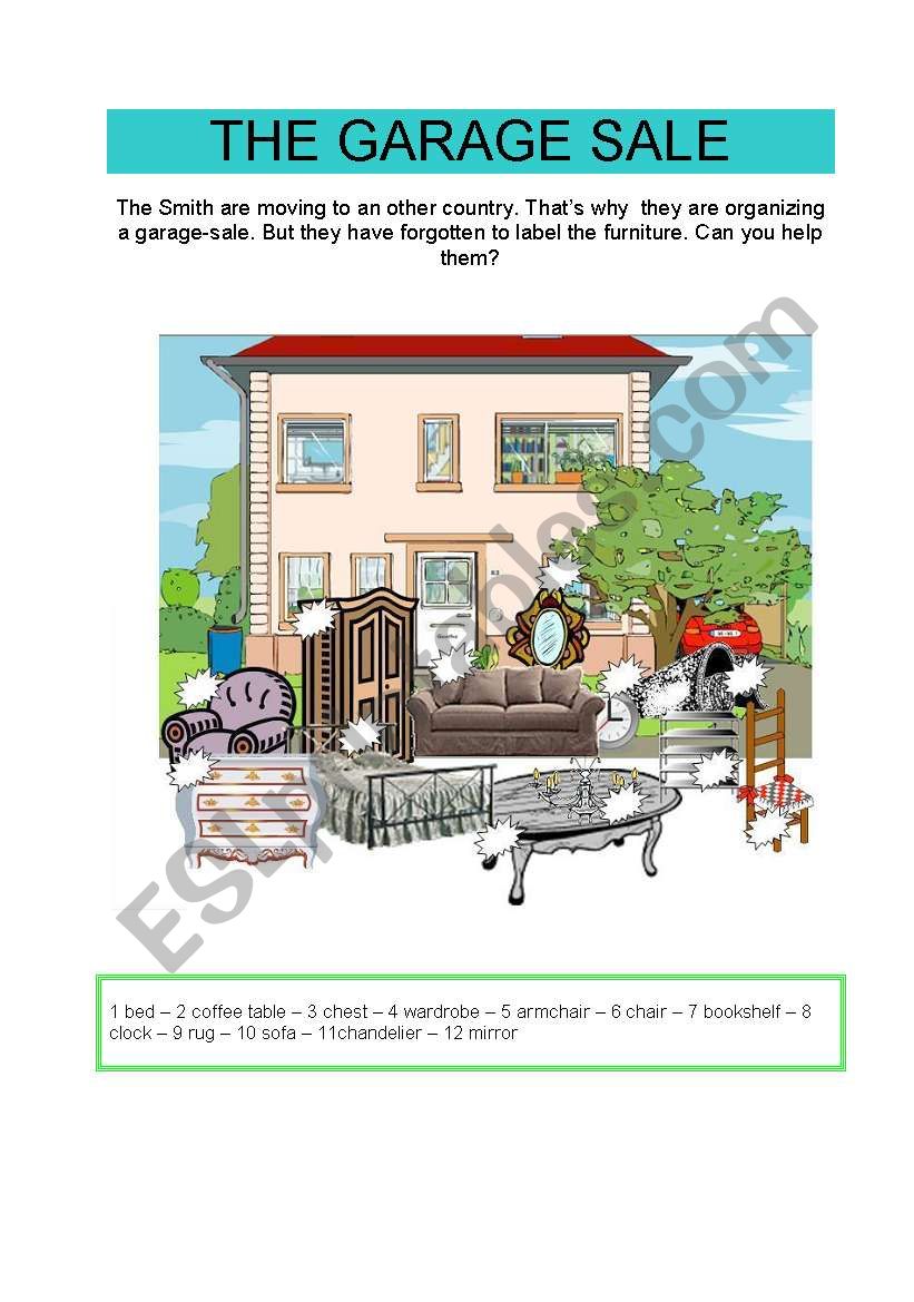 THE GARAGE SALE worksheet