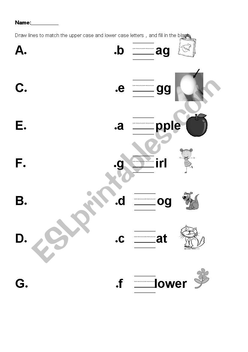 Alphabets worksheet