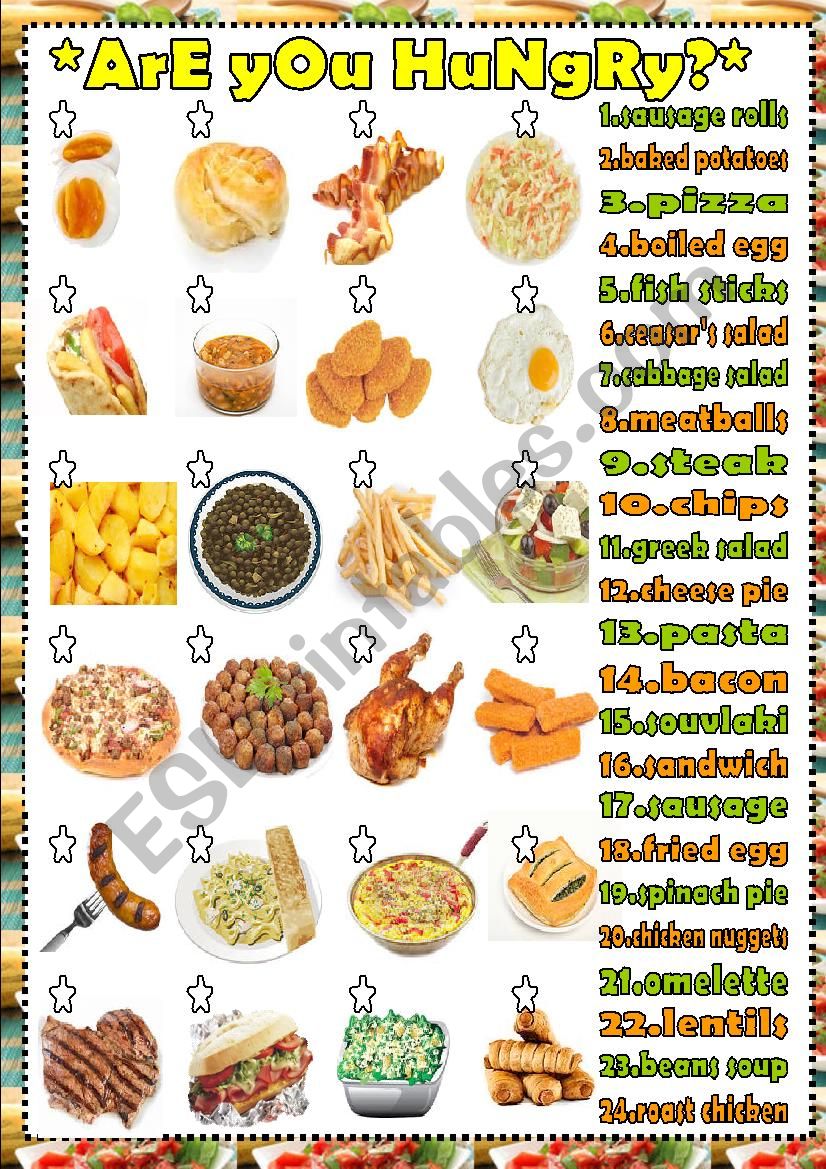 Are you hungry? worksheet