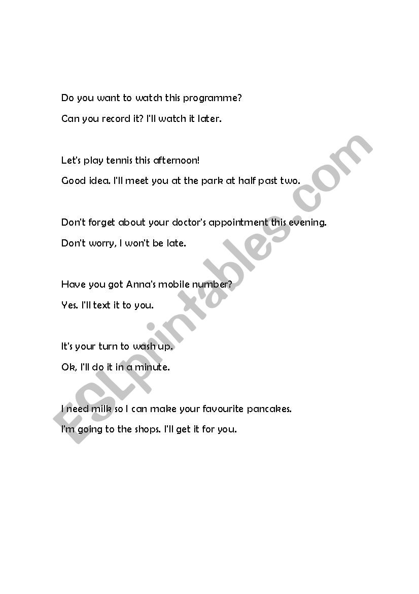 Future  Simple for Instant Decisions