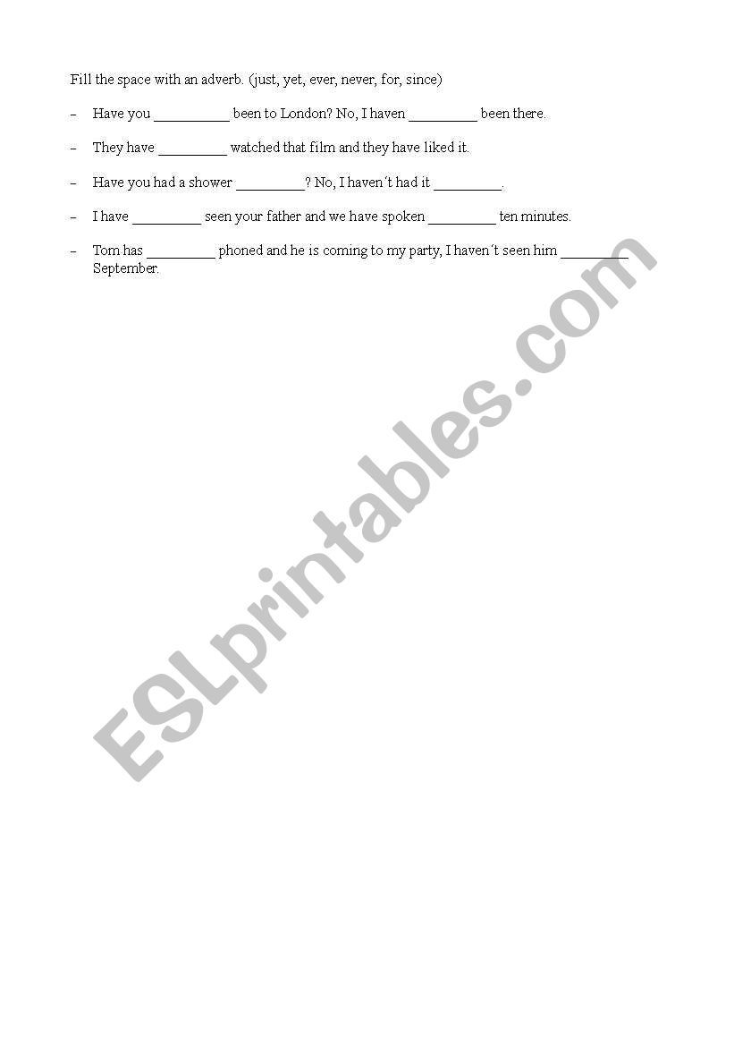 Adverbs worksheet