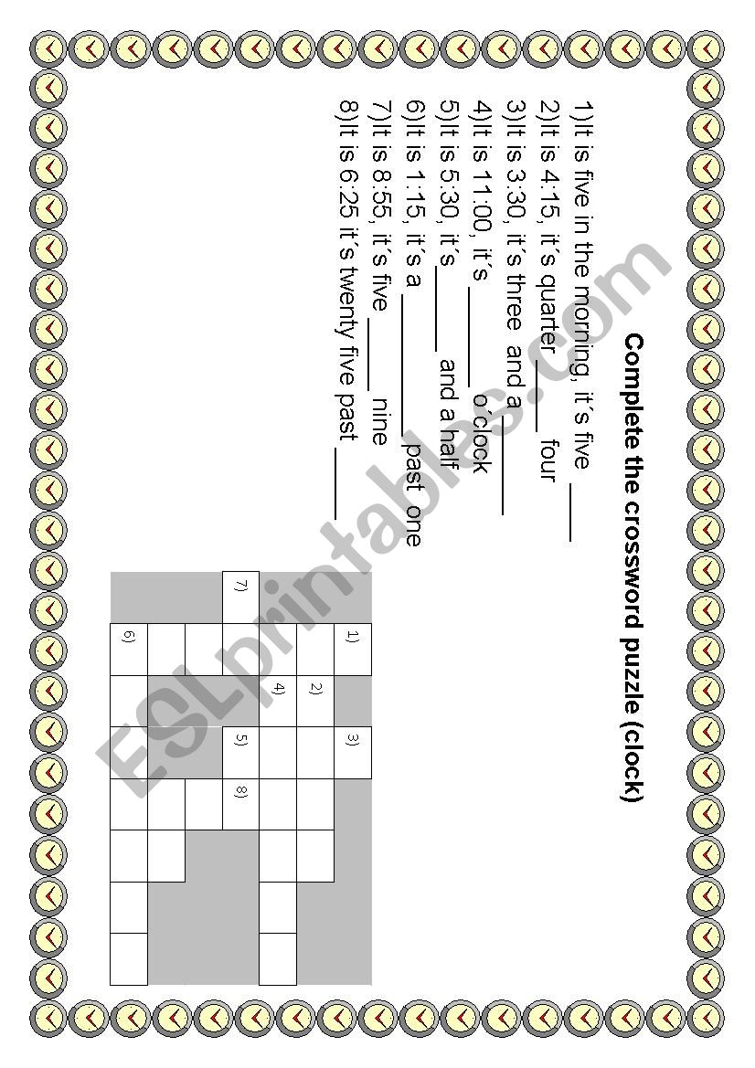 what time is it? worksheet