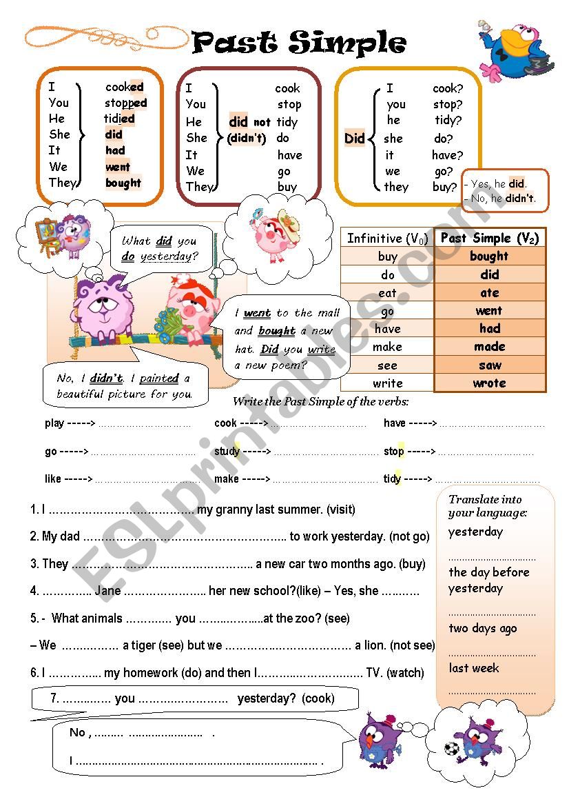 Past Simple worksheet