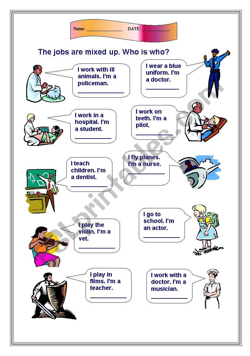 WHO IS WHO worksheet