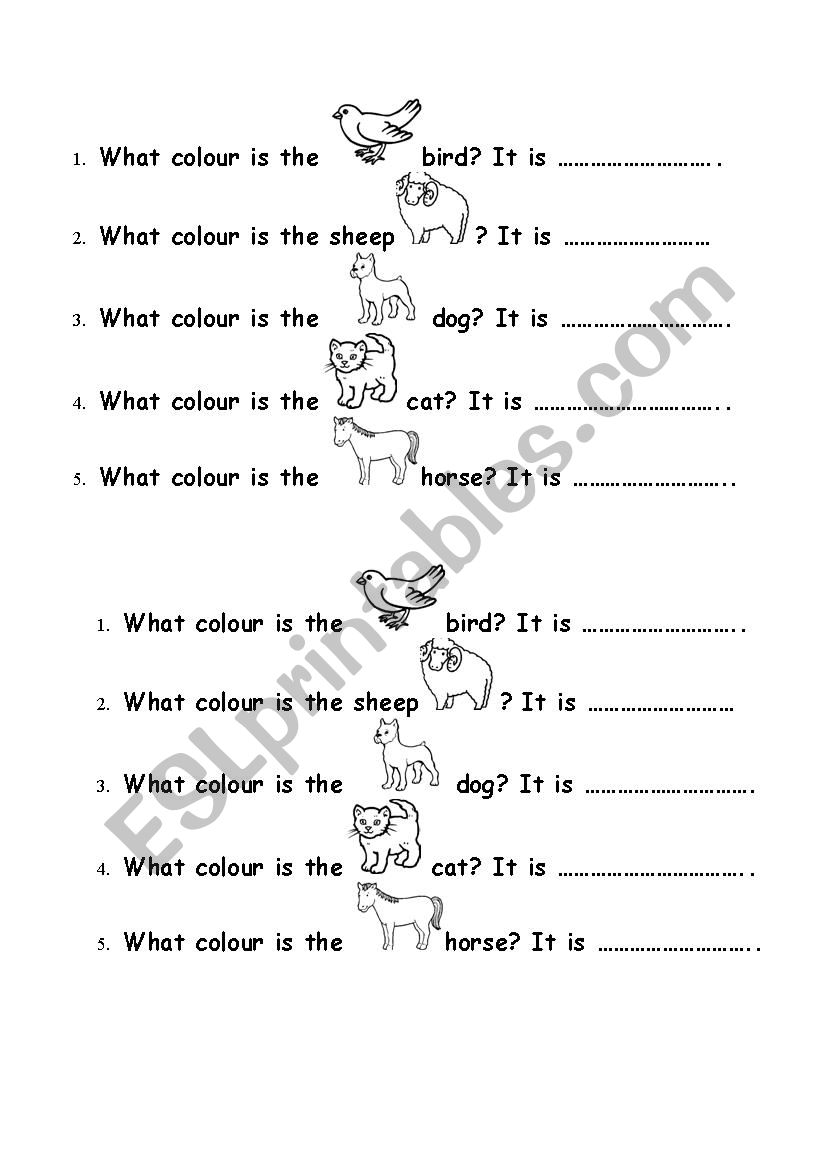 FARM animals worksheet