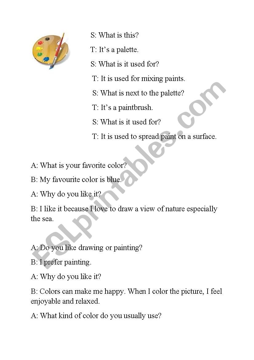 Teaching Art Conversation worksheet