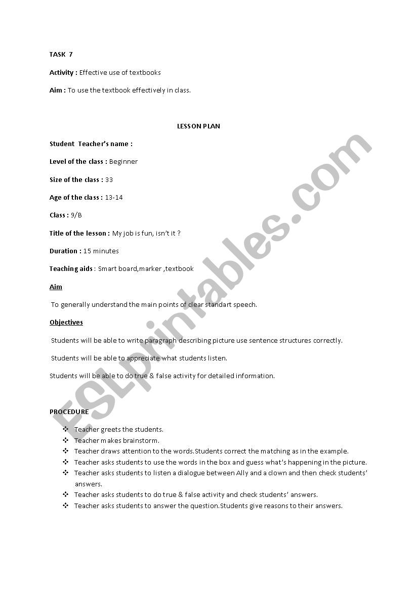 lesson plan worksheet