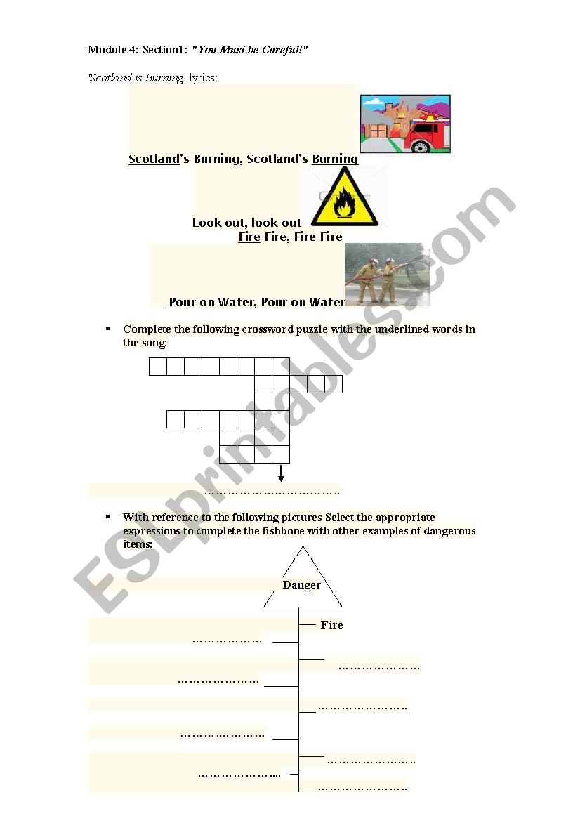 section1 YOU MUST BE CAREFUL  worksheet