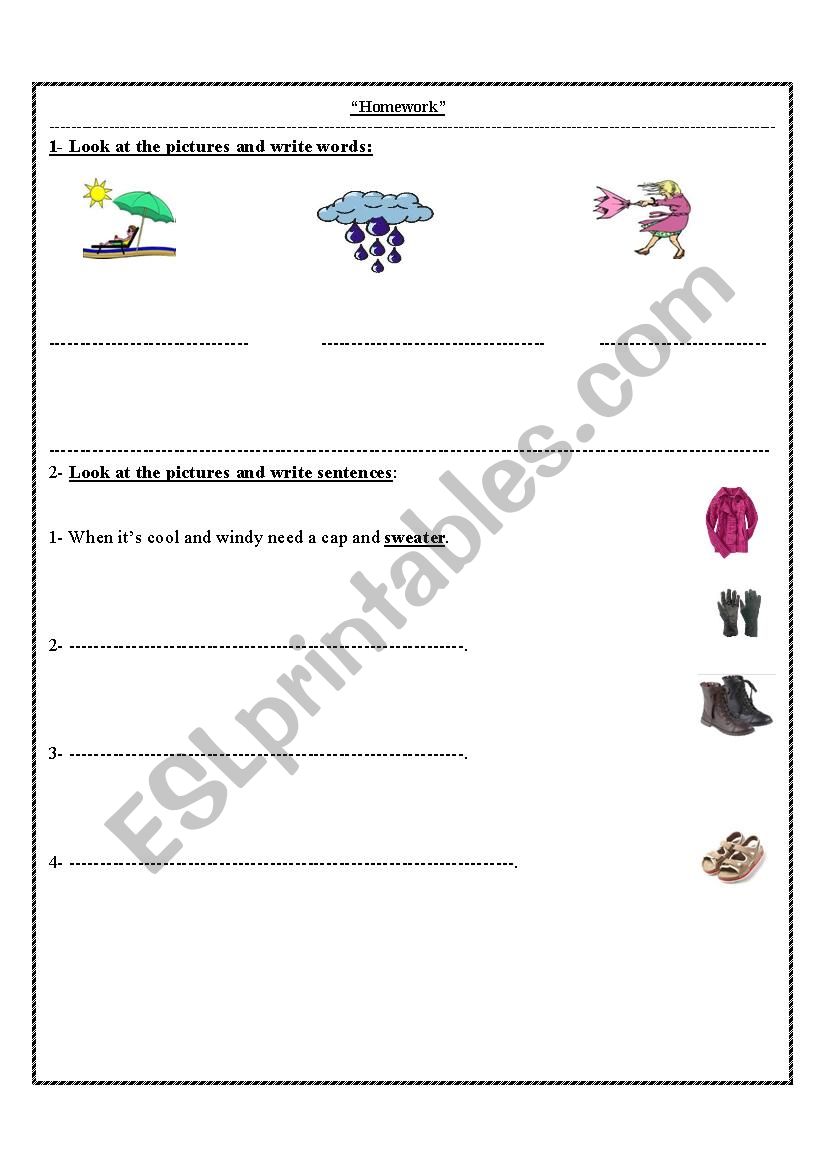 weather worksheet