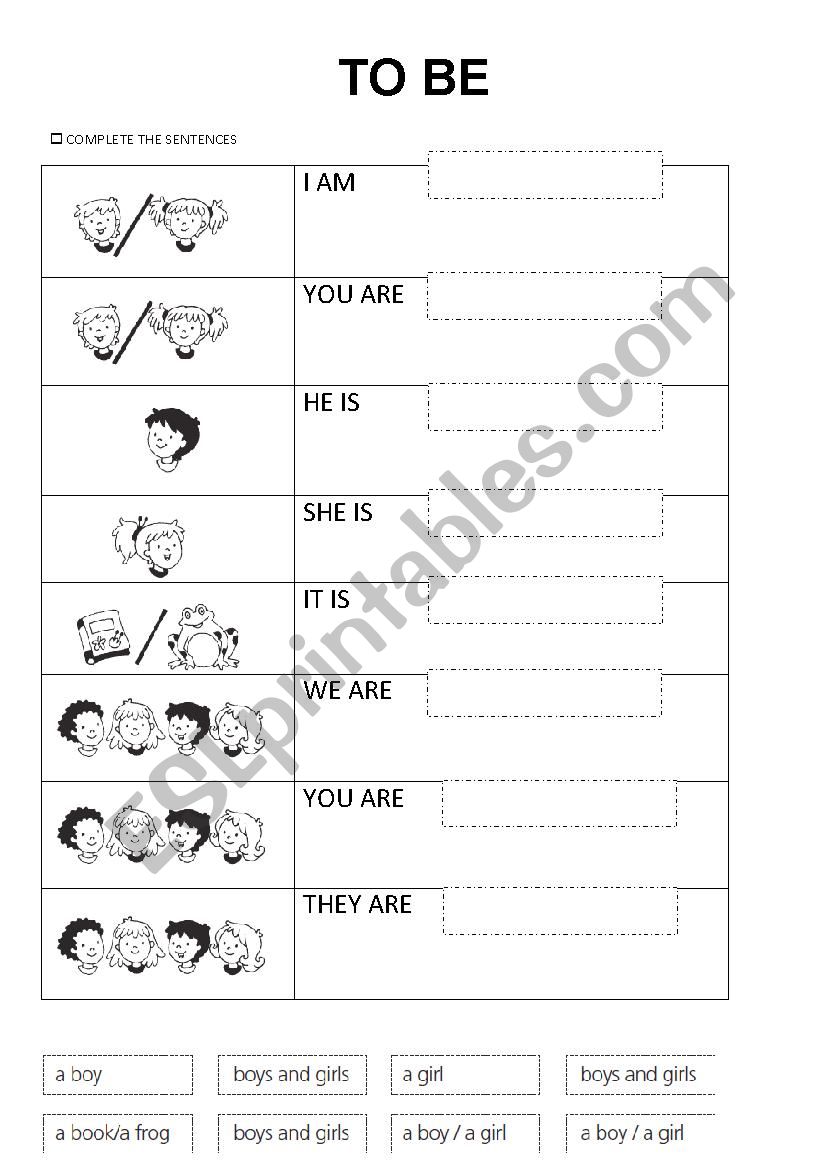 to be and personal pronouns worksheet