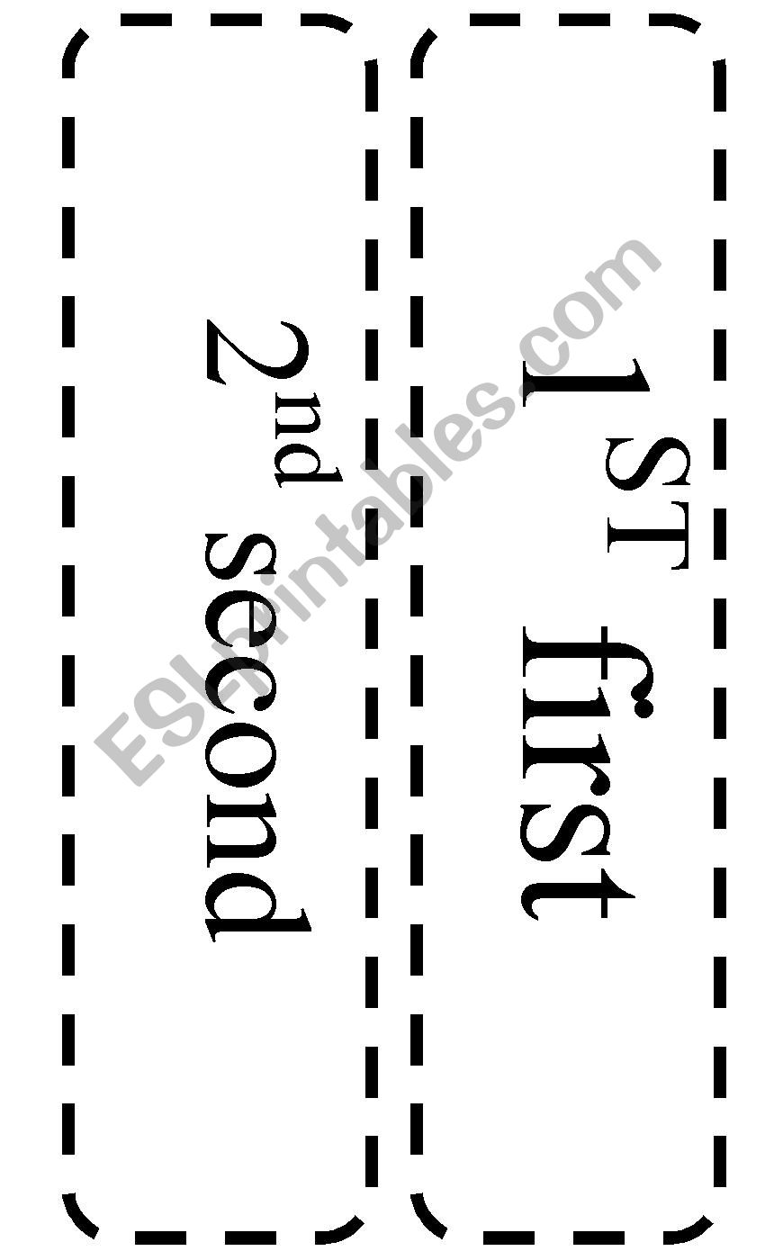 ORDINAL NUMBERS worksheet