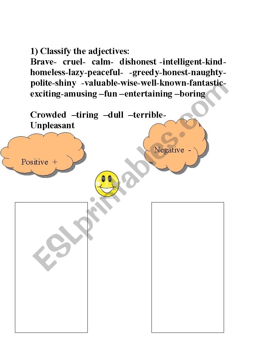 Adjectives worksheet