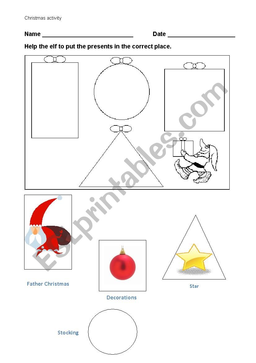 Help the Elf worksheet