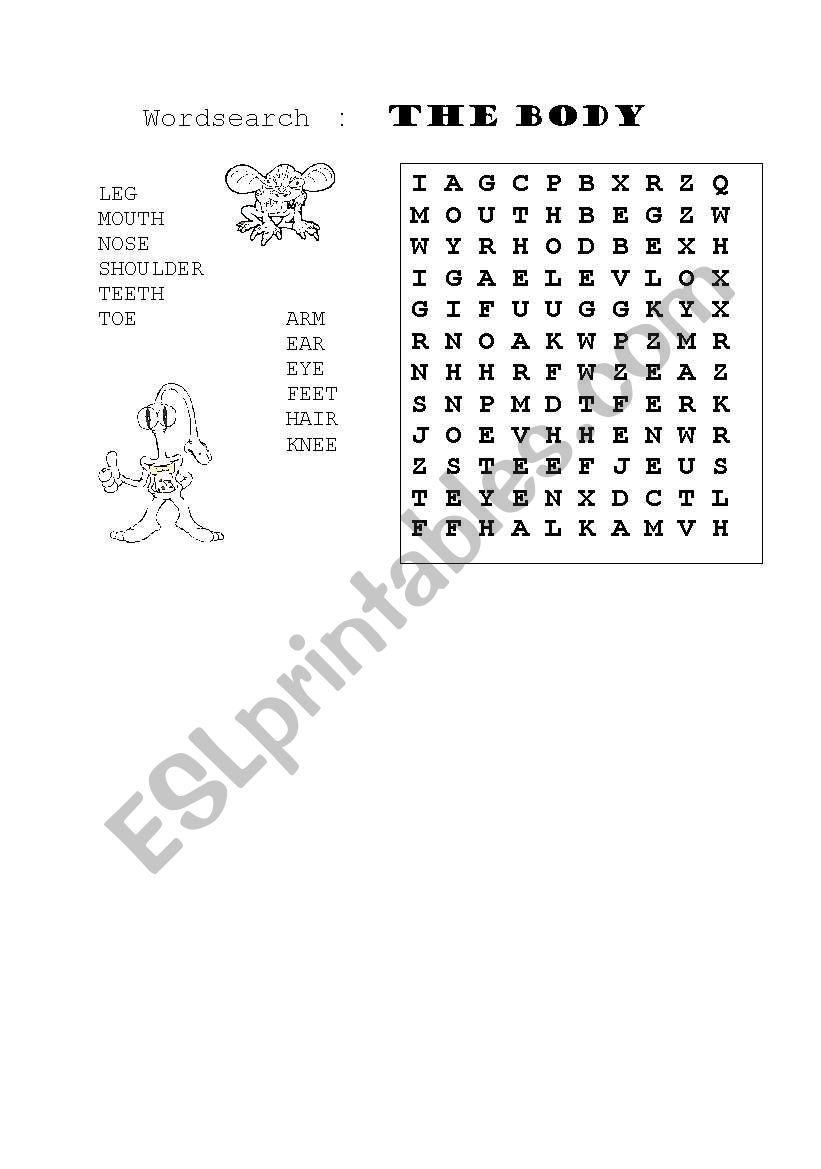 Wordsearch worksheet