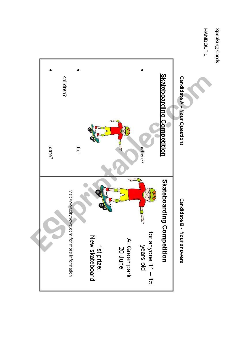 Speaking Cards  worksheet