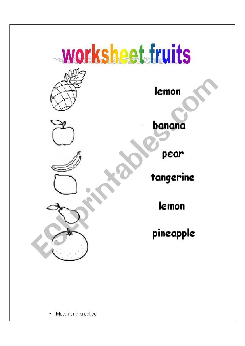 FRUITS worksheet