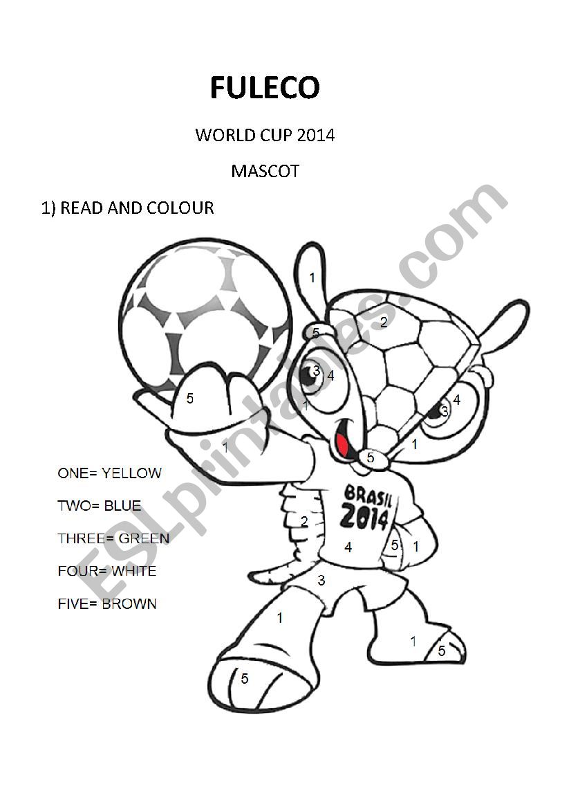 FULECO- WORLD CUP 2014 MASCOT worksheet