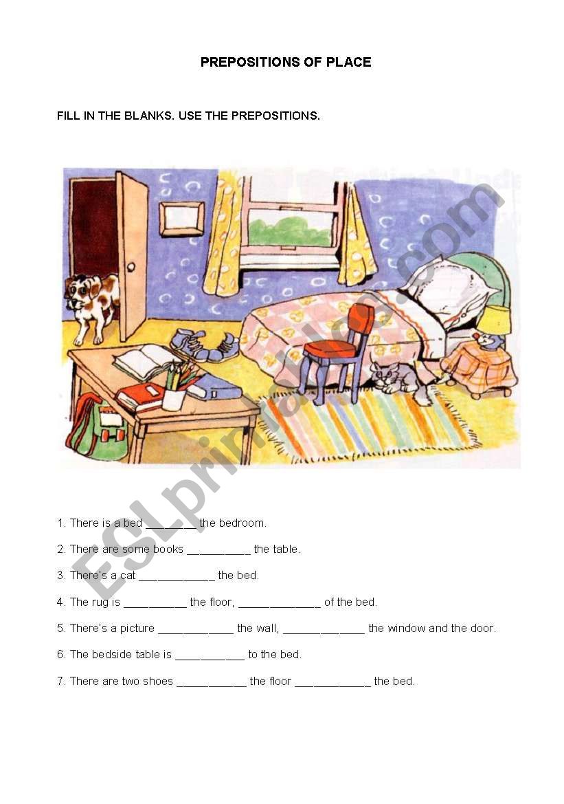 Prepositions of place worksheet