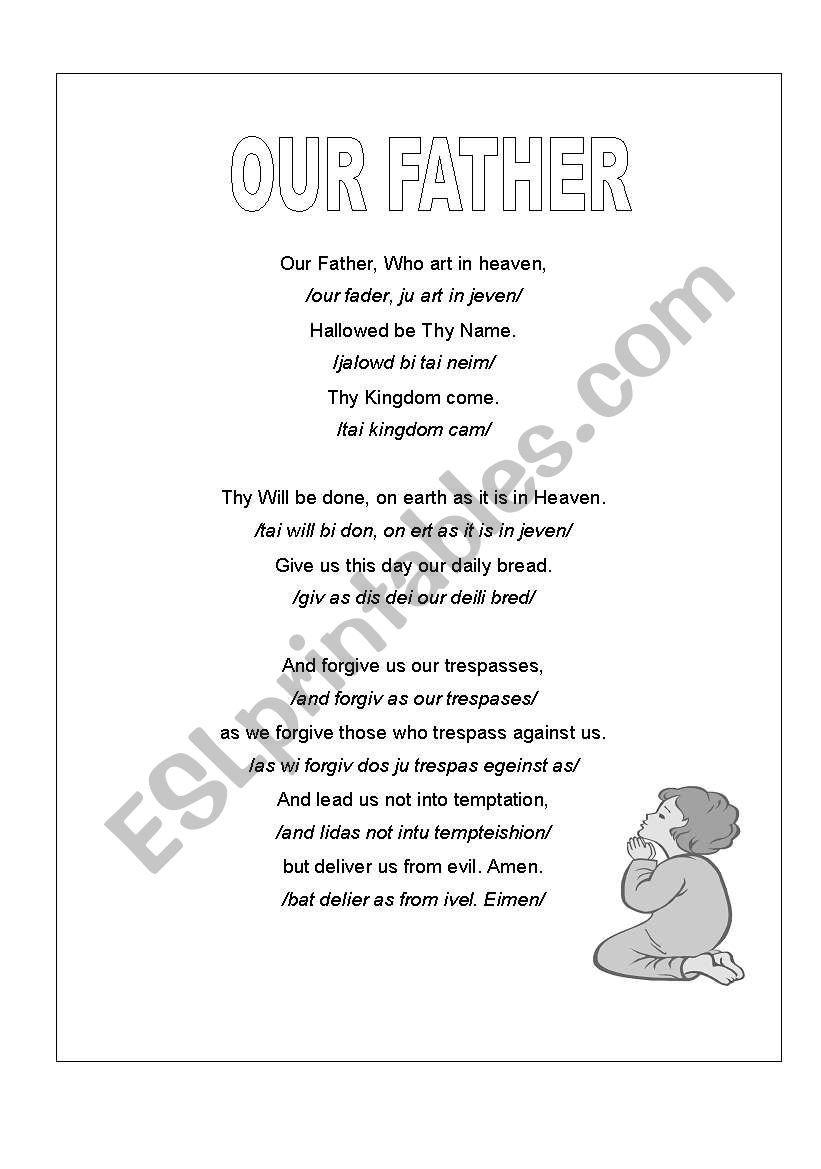 OUR FATHER worksheet