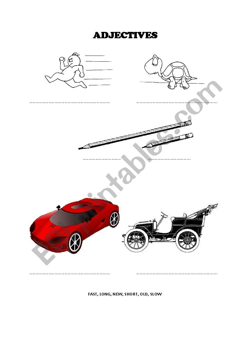 Adjectives worksheet