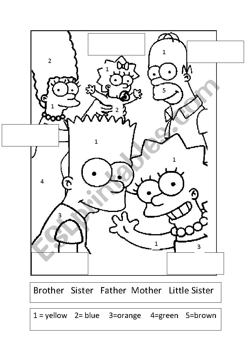 Simpson Family Tree and Colours