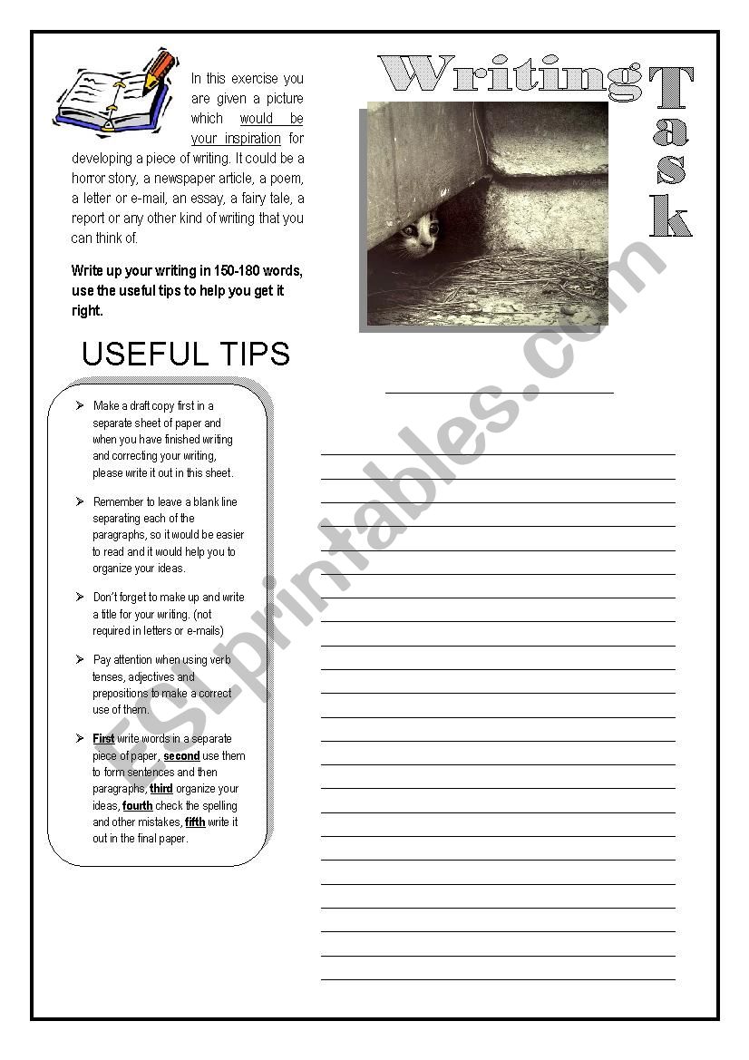 writing using a picture worksheet