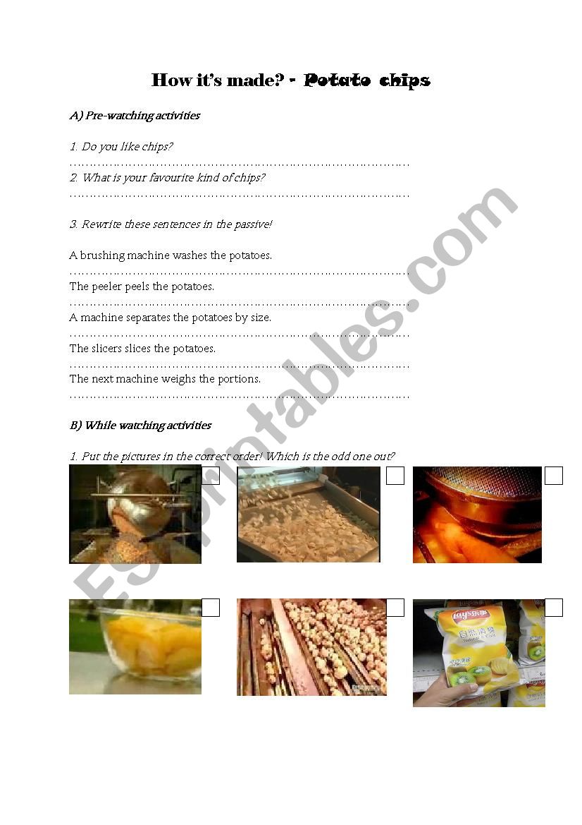 How it is made? - chips worksheet