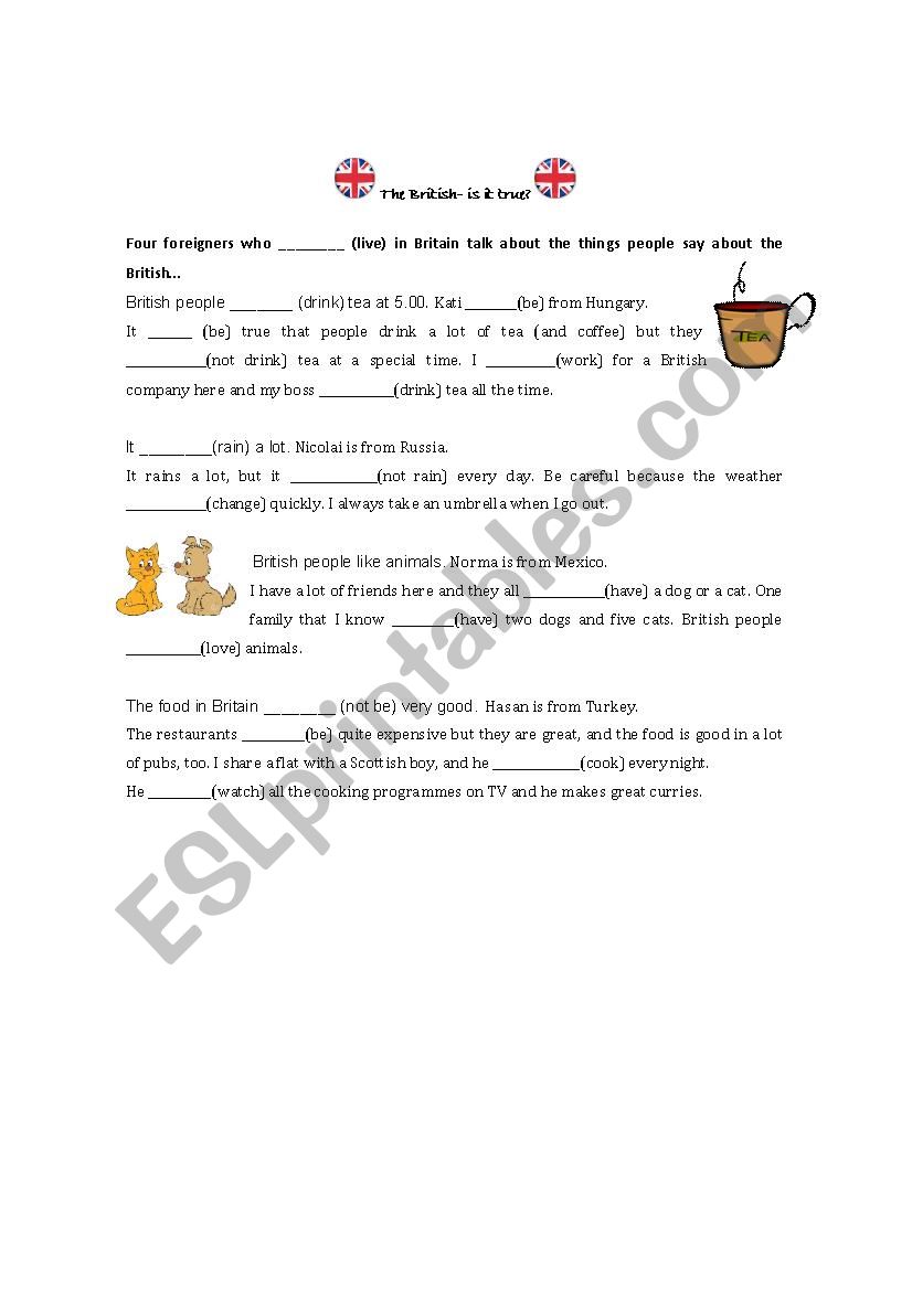 Present simple worksheet