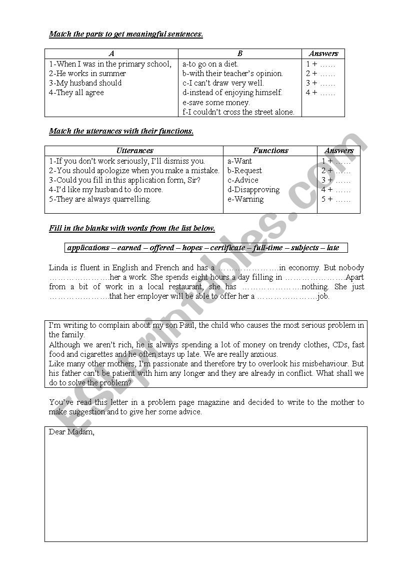 consolidation worksheet worksheet