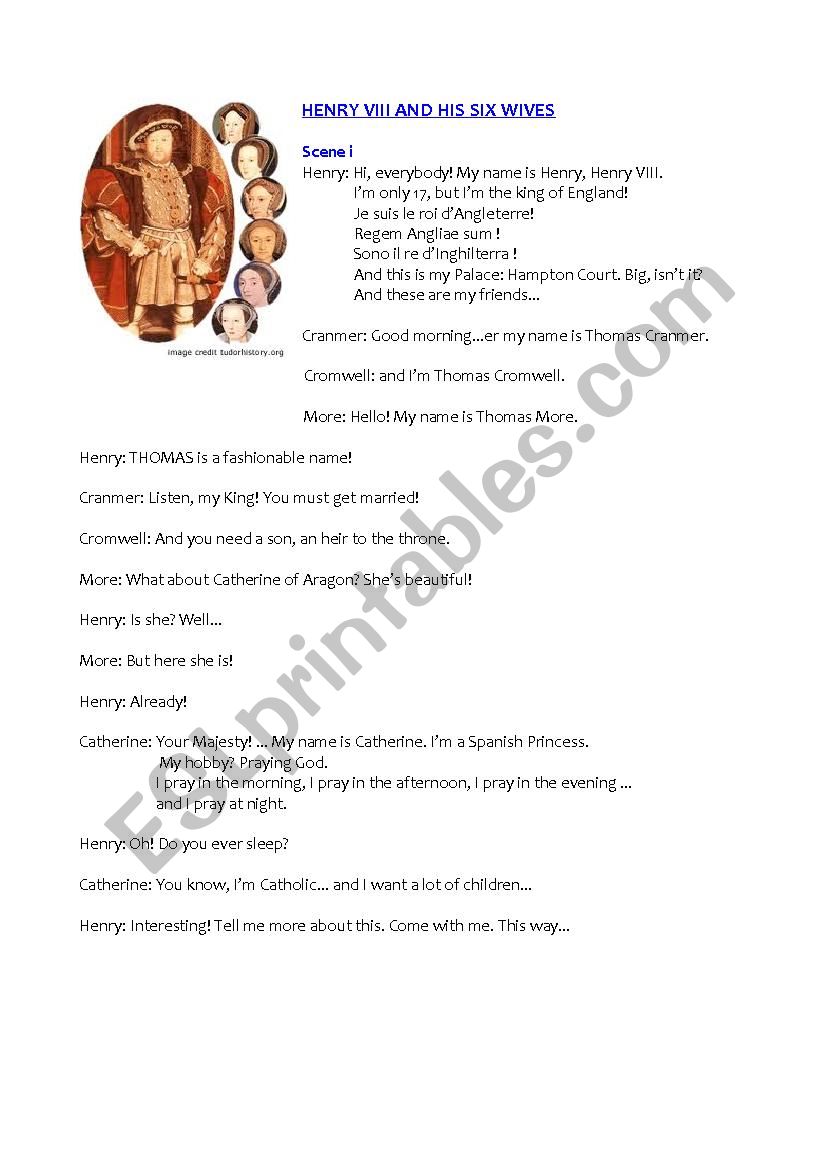 Henry VIII worksheet