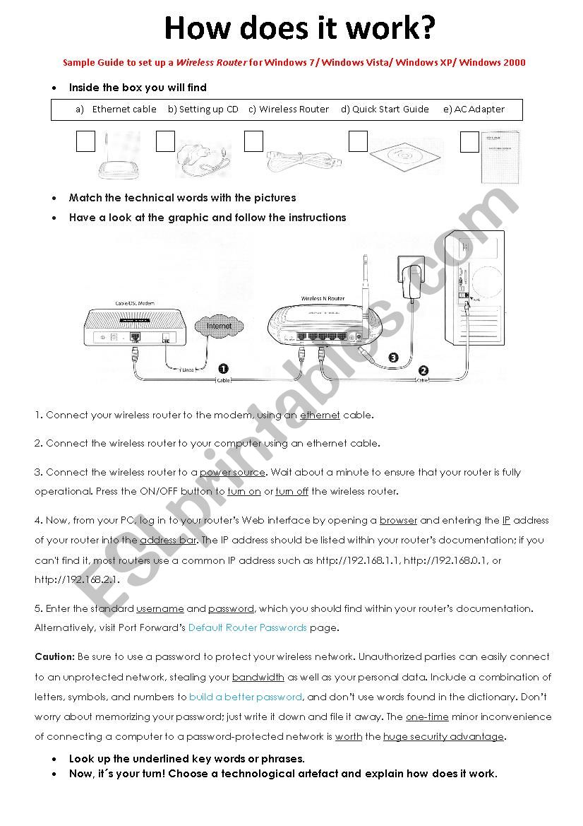 How does it work? worksheet