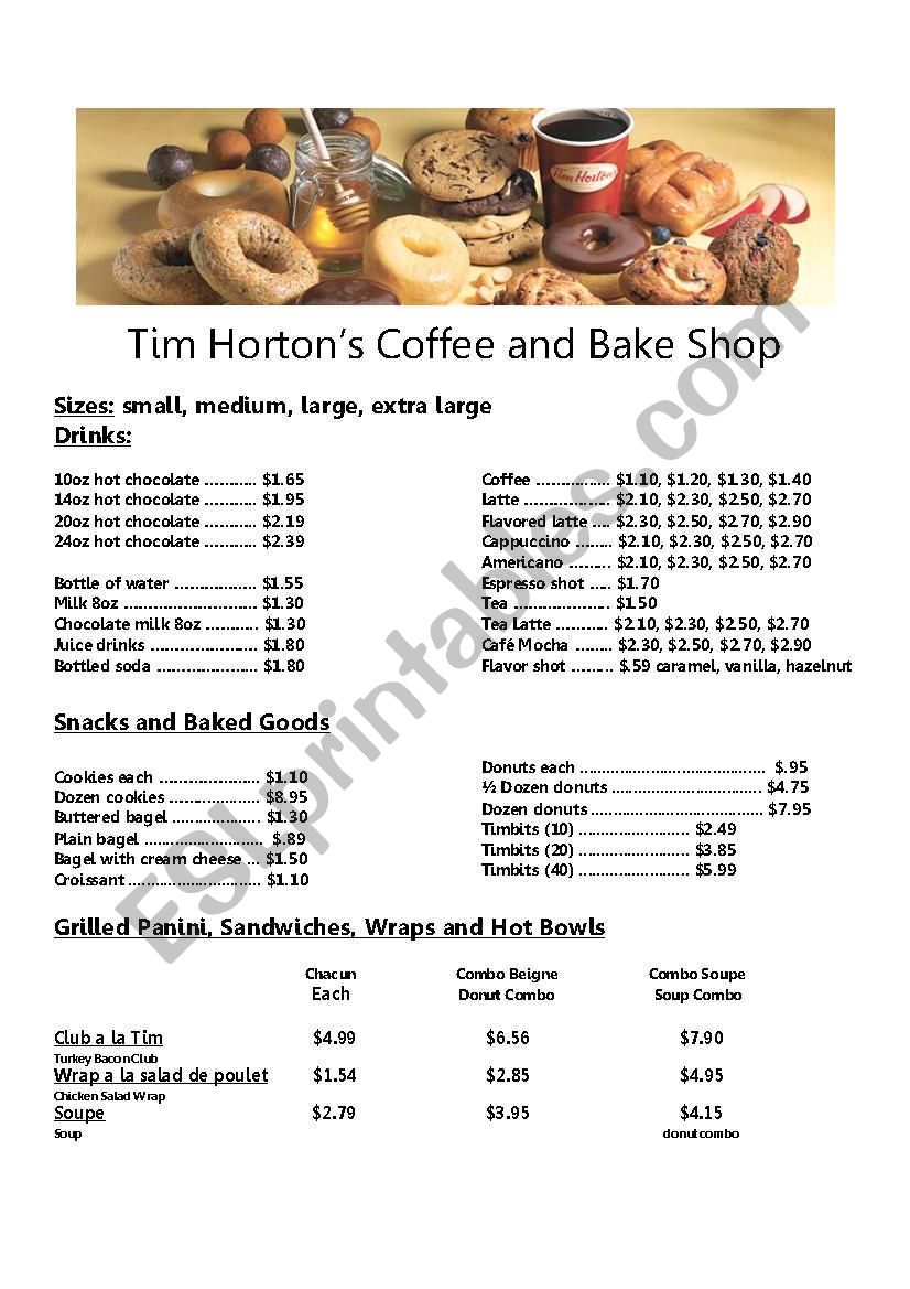 Tim Hortons Cafe and Bake Shop Role Play