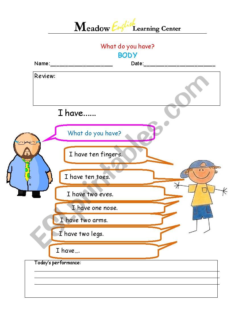 What do you have? worksheet