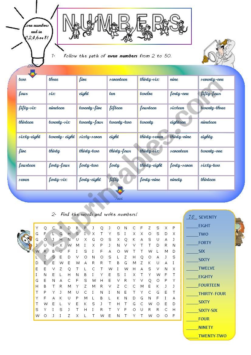 Numbers (1-100) worksheet