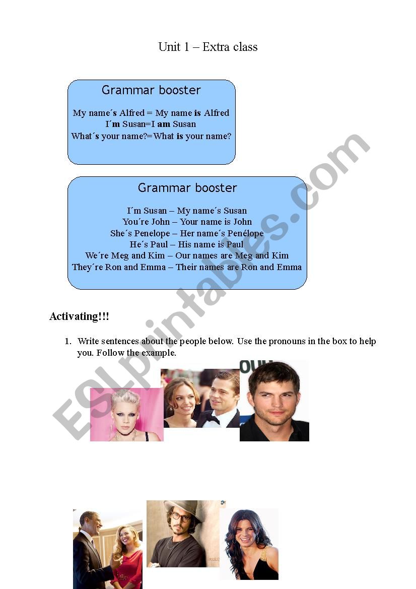 Verb to be + possessive worksheet